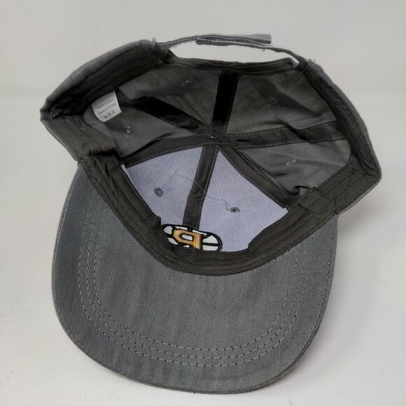 Unbranded Men's Strapback Hat Gray Adjustable 100% Cotton Embroidered P Logo - Picture 6 of 7